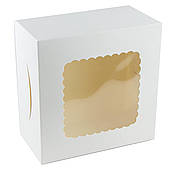 Упаковка для Зефіру з віконцем біла (без вкладиша) 170*170*90 мм