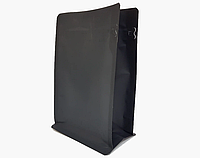 Пакет с плоским дном 120*200 дно (40+40) черный, боковой zip-замок (возможность нанесение логотипа) кратно 100