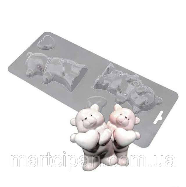 Форма пластикова B1-056Z Ведмедик із серцем 3D