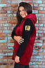 Тепла жіноча куртка з пальтового велюру на синтепоні і трикотажу тринитка розміри 48, 50, фото 4
