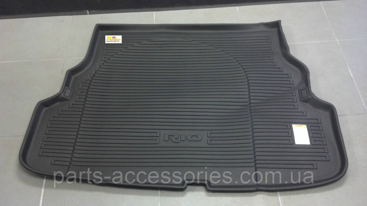 Kia Rio 2011-2016 Килимок гумовий у багажник Новий Оригінал, фото 1
