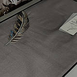 Комплект постільної білизни сатин з вишивкою 200*220 TM Maison Dor Pulume volante antracit, фото 2