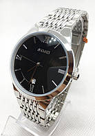 Часы мужские металлические Skmei Q024 (Скмеи), серебро с черным циферблатом ( код: IBW504SB )