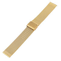 Ремінець металевий для годинника 20 мм з пряжкою-застібкою золотистий, фото 7