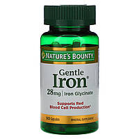 Nature's Bounty, Gentle Iron, железо, 28 мг, 90 капсул Днепр