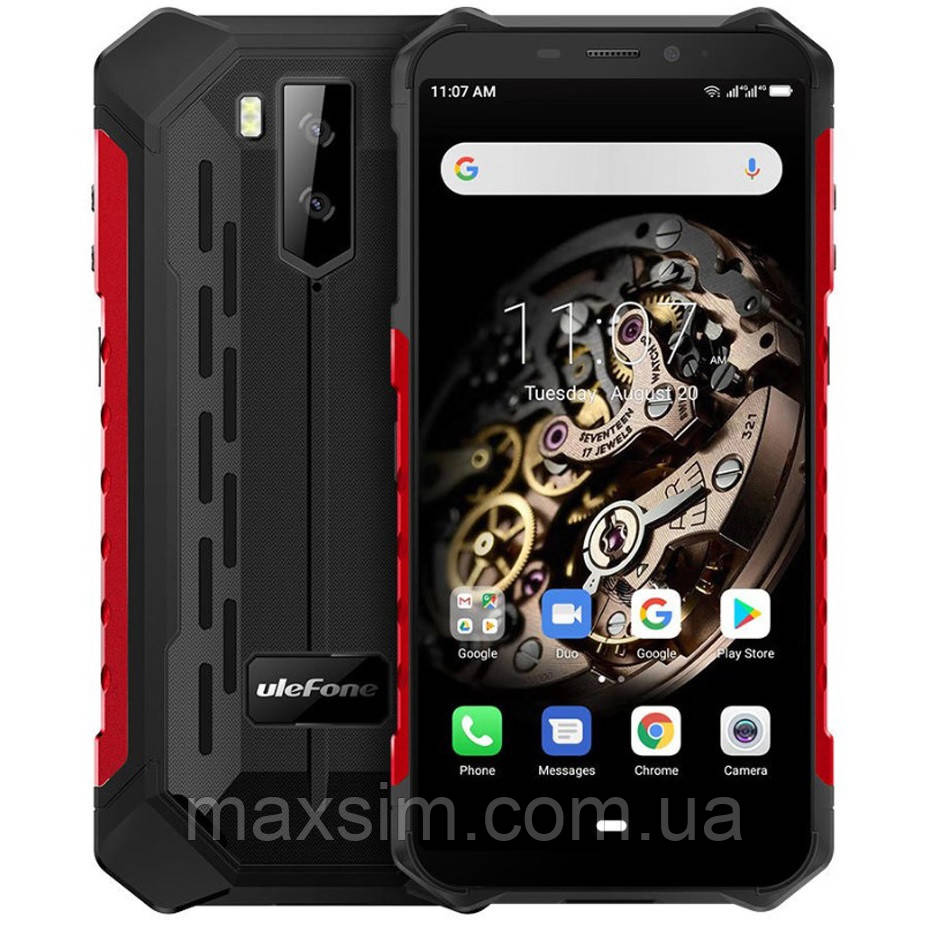 Водонепроникний смартфон Ulefone Armor X5 pro Black 4/64 GB NFC 5000 мА·год Гарантія Червоний
