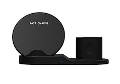 Док-станція бездротова wireless fast charger 3-в-1 HLV 5660 Black N