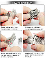 Ремінець для годинника Mesh steel design bracelet Універсальний, 22 мм. Silver, фото 9