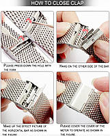 Ремінець для годинника Mesh steel design bracelet Універсальний, 22 мм. Silver, фото 10