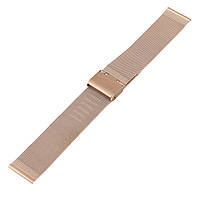 Ремінець металевий для годинника 22 мм з пряжкою-застібкою рожеве золото, фото 5