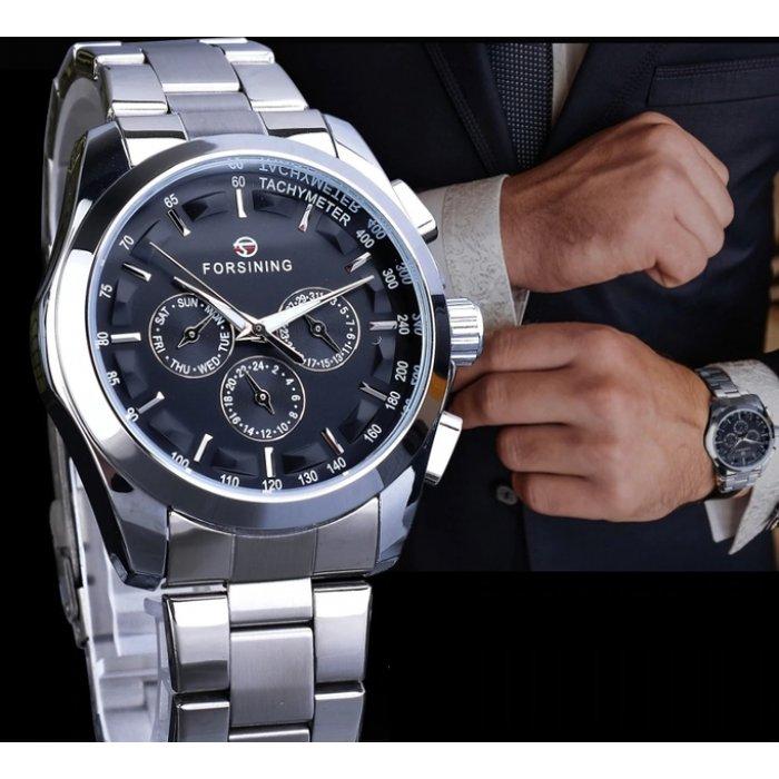 Годинник чоловічий механічний Forsining Walker Steel