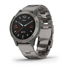 Смарт-годинник Garmin Fenix 6 Sapphire Titanium з титановим ремінцем