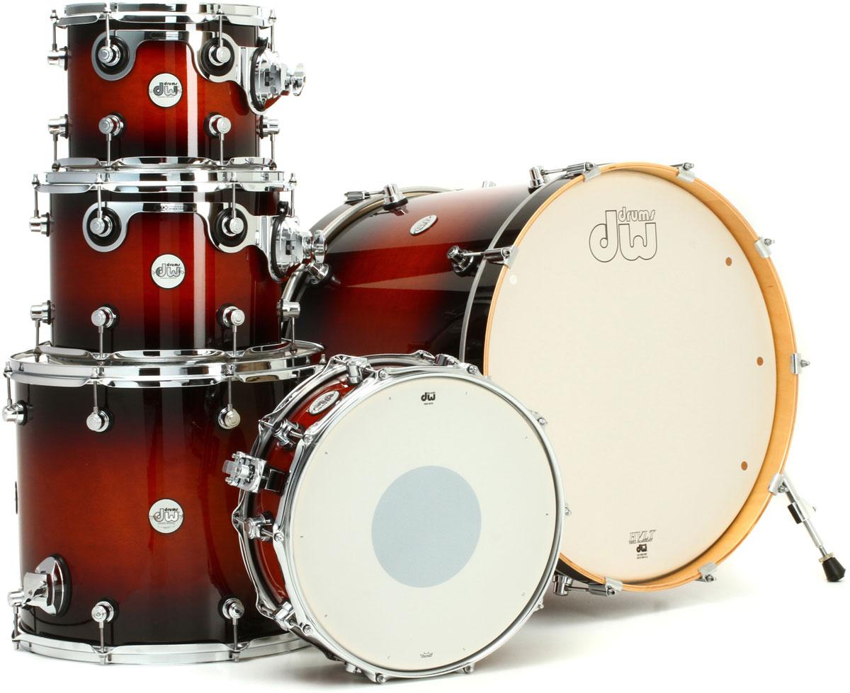 Акустична барабанна установка DW DESIGN SERIES 5-PIECE SHELL PACK (TOBACCO BURST), фото 1