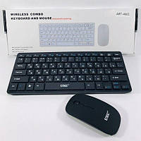 Клавиатура беспроводная тонкая и оптическая мышь Комплект UKC 4661 Wireless Combo Keyboard черная (Живые фото)