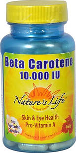 Nature's Life Beta Carotene 10.000 IU 100 капс