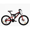 ✅ Гірський Двопідвісний велосипед Azimut Power 26 D Рама 19,5 Сіро-червоний, фото 3