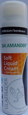 Рідка крем-фарба бордова для гладкої шкіри "Soft Liquid Cream" SALAMANDER 75 мл з воском, фото 3