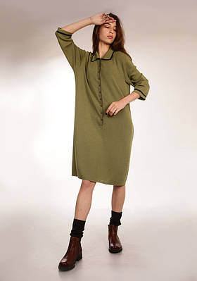 Плаття на застібці з подвійним коміром