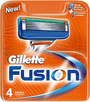 Змінні касети для гоління Gillette Fusion 4 шт. в пакованні