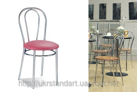 Стул Тульпан хром с обивкой к/з V от Компании Украинский Стандарт Стулья для Кабаре и Horeca - www.mkus.com.ua, тел. 067-585-26-29