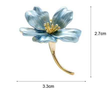 Красива брошка Квітка блакитний