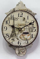 Годинник настінний кварцовий з маятником у стилі "Прованс"