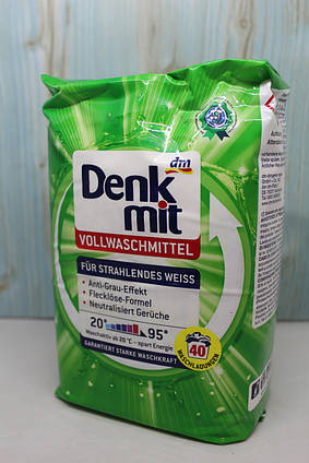 Пральний порошок Denk Mit Vollwaschmittel для білого прання 2,7 кг (40 пр) Німеччина
