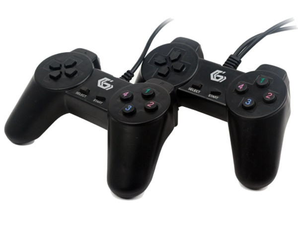 Маніпулятор Joystick Gembird JPD-UB2-01 Подвійний ігровий геймпад, USB інтерфейс, чорний  (код 86296)