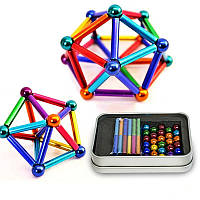 Неокуб магнитные шарики "Neo Mix Color" (36 цветных палочек, 27 цветных шариков) магнитный конструктор (NS)