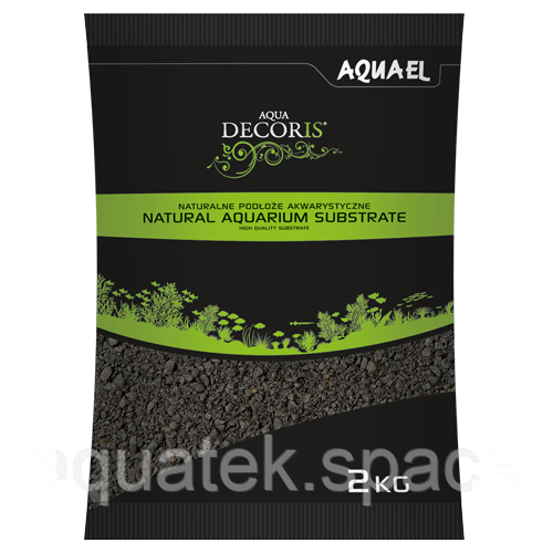 Ґрунт натуральний базальтовий Aquael 2-4 мм 10 кг чорний