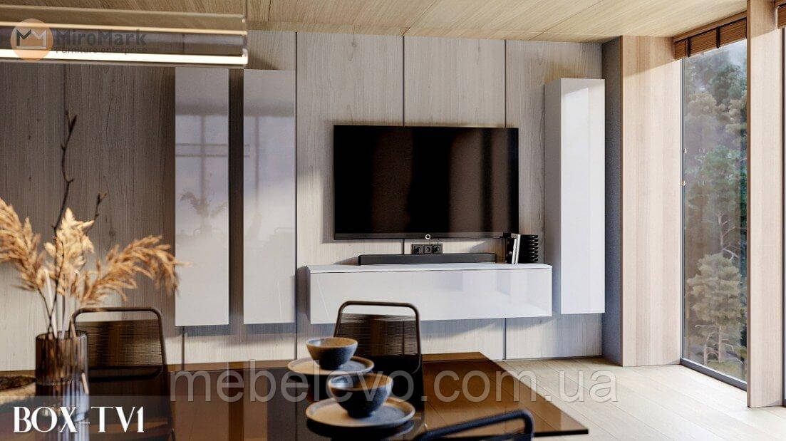Вітальня Бокс / Box TV1 1750х3100х400мм білий глянець Миро-Марк