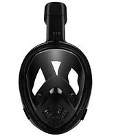 Маска для плавання повнолицев MHZ 5460 чорна, L-XL (SH011979)