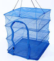 Сітка для сушіння риби, фруктів, грибів Stenson "U" SF24147-50-3 3 яруси, 50х50х68 см, синя (SH014503)