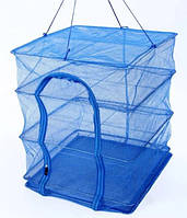 Сітка для сушіння риби, фруктів, грибів Stenson "U" SF24146-45 3 яруси, 45х45х68 см, синя (SH014502)