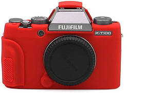 Захисний силіконовий чохол для фотоапаратів FujiFilm X-T100 - червоний