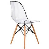 Стілець прозорий Нік NIK на дерев'яних ніжках, стілець eames, фото 3