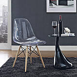 Стілець прозорий Нік NIK на дерев'яних ніжках, стілець eames, фото 4