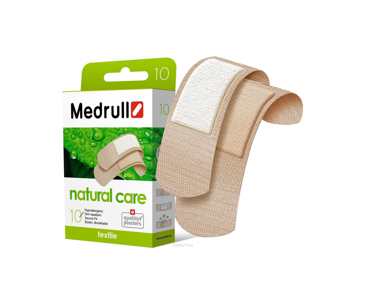 Пластырь Медицинский на Тканевой Основе Medrull "Natural Care", 10шт ...