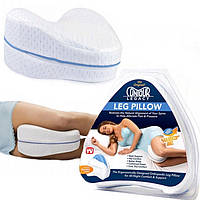 Ортопедическая подушка для ног коленок Комфортного сна CONTOUR LEG PILLOW Белая (Оригинальные фото)