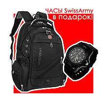 Швейцарський міський рюкзак SwissGear 8810 black з виходом під навушники (звиссер)