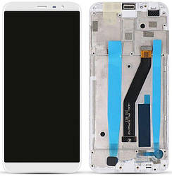 Дисплей для Meizu M6T (M811H), модуль (екран і сенсор), з рамкою, оригінал Білий
