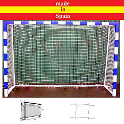 Сітка на ворота 3х2x0,8/1,0 м. — мініфутбол, гандбол, шнур поліпропілен 3,5 мм. White (Іспанія)