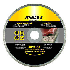 Круг відрізний алмазний універсальний Ø230×2.4×22.2 мм, 6600об/хв SIGMA (1922171)