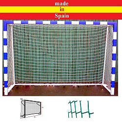 Сітка на ворота 3х2x1x1 м. — мініфутбол, гандбол, шнур поліпропілен 3,5 мм. Green (Іспанія)