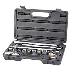 Набір насадок торцевих 1/2" + аксесуари 16шт (кейс) GRAD (6003125)