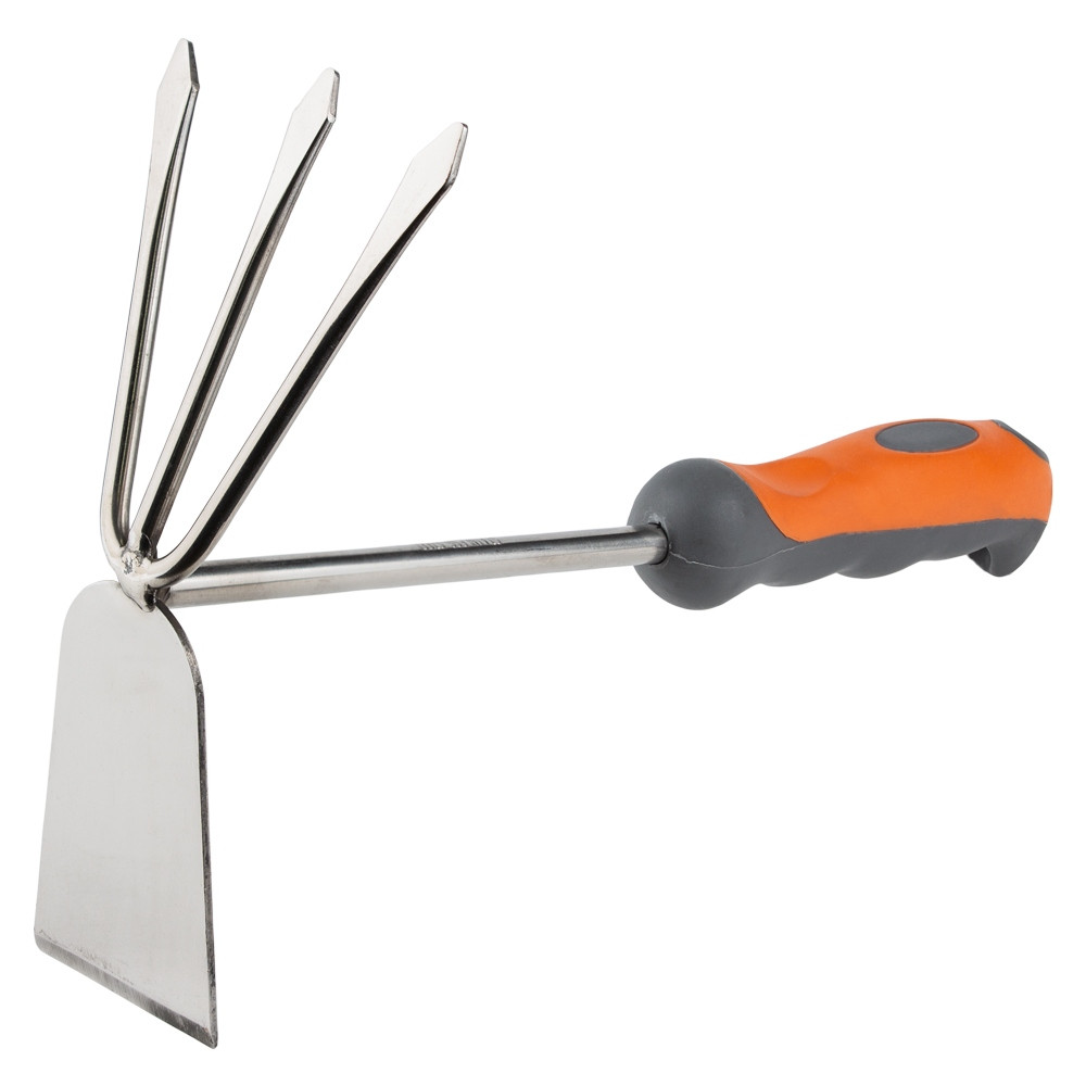 Мотика комбінована плоска + 3-х зубая (нерж) (ABS+TPR) FLORA (5041454)