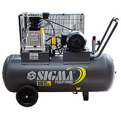 Компресор ремінною двоциліндровий 380В 2.2 кВт 508л/хв 10бар 100л SIGMA REFINE (7044211)