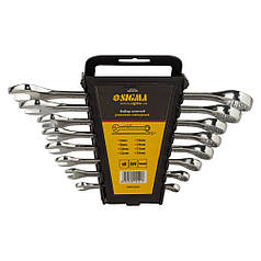 Ключі рожково-накидні 8шт 6-19мм CrV polished SIGMA (6010421)