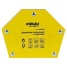 Магніт для зварювання трапеція 22кг 90×54×54×43мм (30,45,60,75,90,135°) SIGMA (4270351)