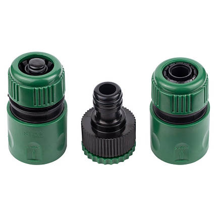 Набір конекторів 1/2" + адаптер в/р 1/2" × 3/4" для шланга 1/2" (ABS) GRAD (5016155), фото 1